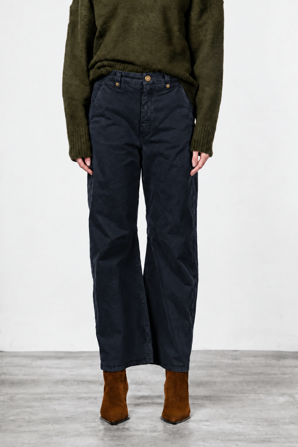 Vivienne City pantalón chino de mujer en gabardina balloon fit