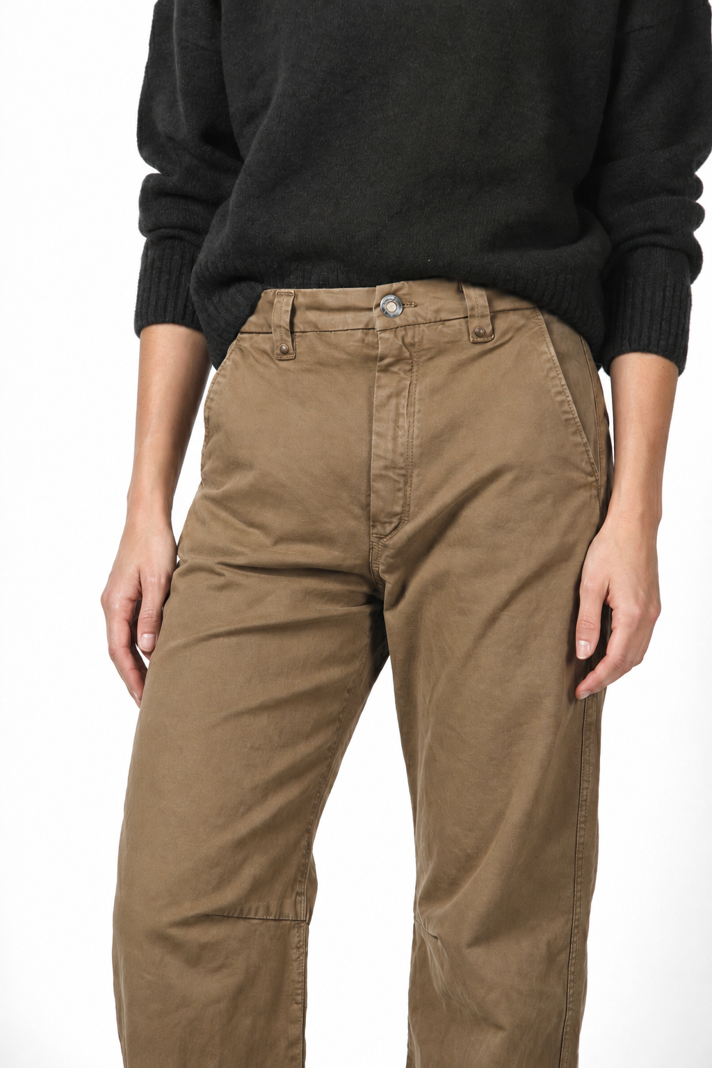 Vivienne City pantalon chino femme en gabardine balloon fit