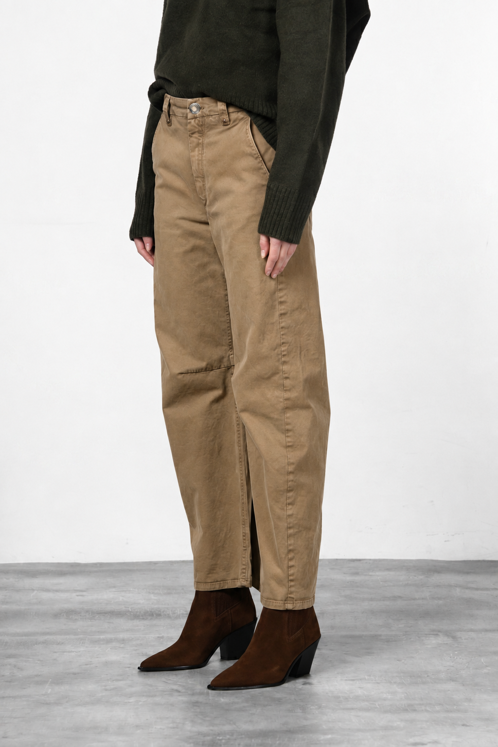 Vivienne City pantalone chino donna in gabardina baloon fit