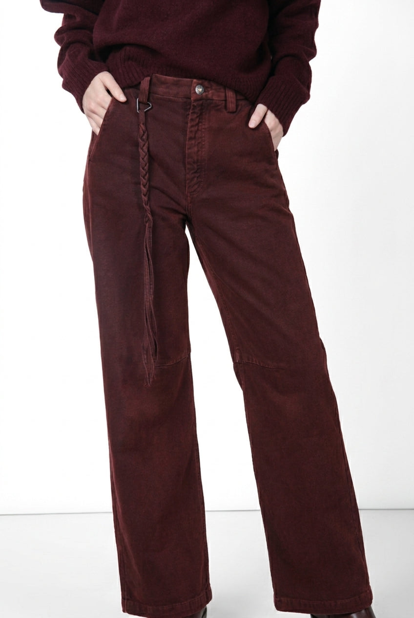 Valerie women’s chino pants in twill with balloon fit ①