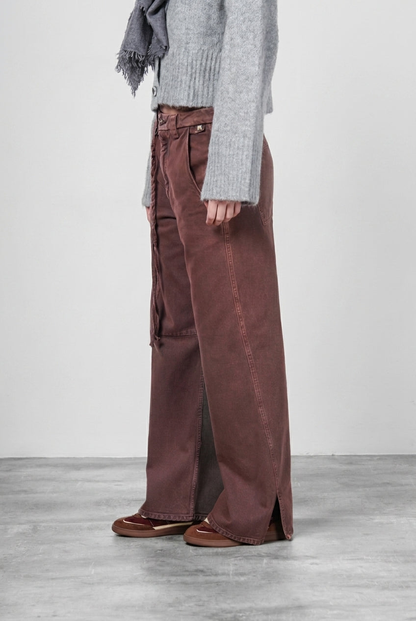 Violette pantalone chino donna in twill baloon fit ①