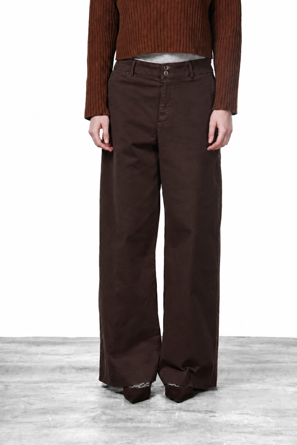 Pantalón chino New York Wide de mujer en raso, wide leg