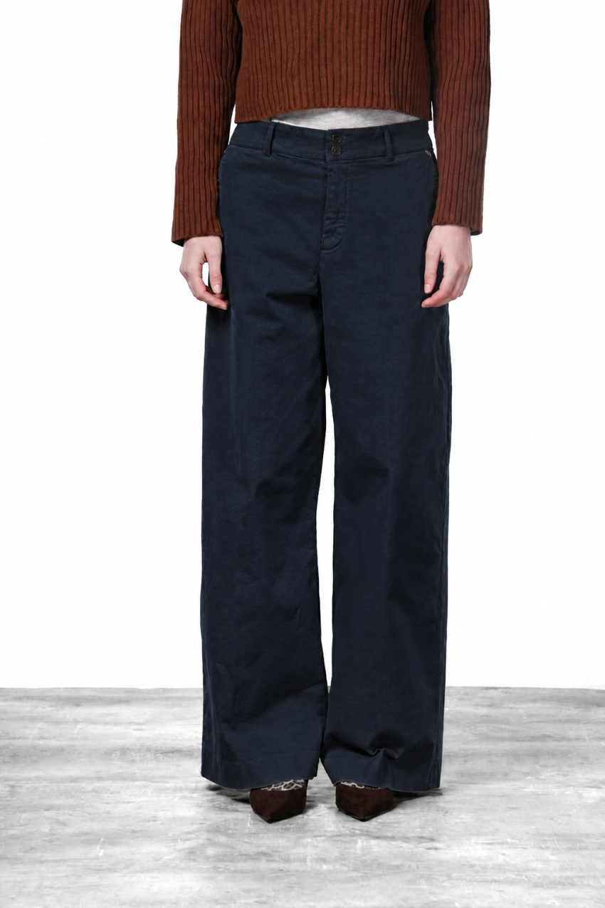 Pantalón chino New York Wide de mujer en raso, wide leg