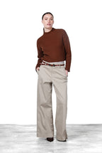 New York Wide Damen-Chinohose aus Satin, Wide Leg