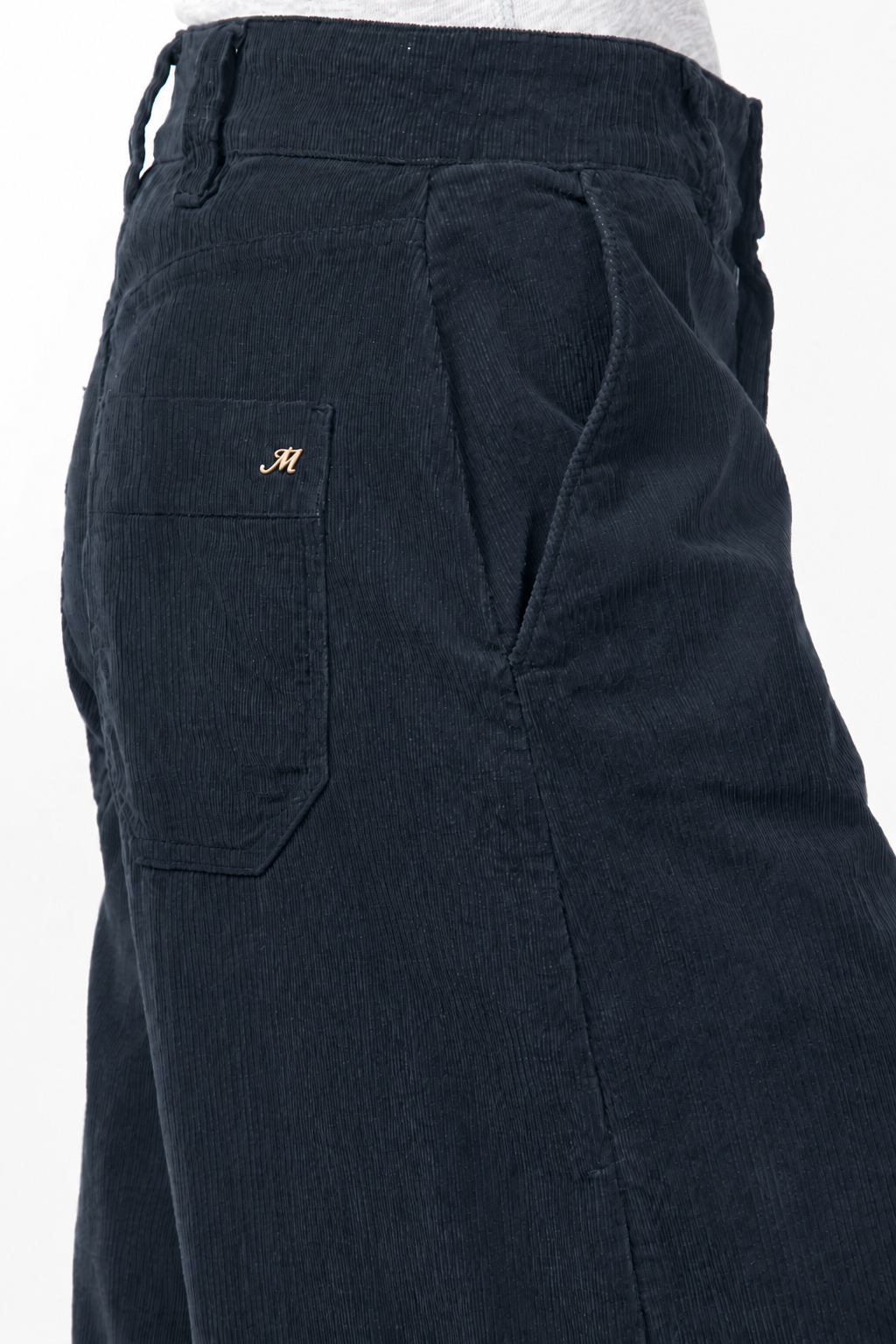 New York Wide pantalón chino de mujer en terciopelo 500 rayas wide leg