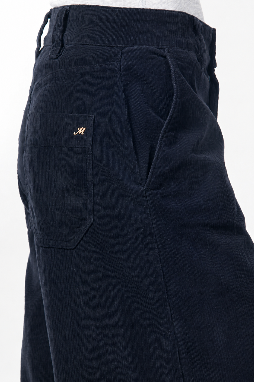 New York Wide pantalón chino de mujer en terciopelo 500 rayas wide leg