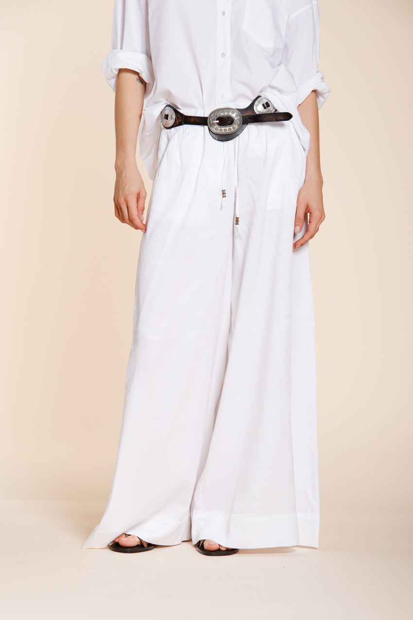 Portofino Damen Chino-Jogger-Hose aus leichtem Leinen und Baumwollcanvas wide leg