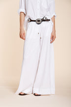 Portofino Damen Chino-Jogger-Hose aus leichtem Leinen und Baumwollcanvas wide leg