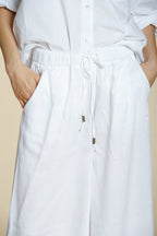 Portofino Damen Chino-Jogger-Hose aus leichtem Leinen und Baumwollcanvas wide leg