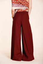 Portofino pantalón chino jogger mujer en tela de lino y algodón ligero wide leg