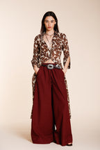 Portofino pantalón chino jogger mujer en tela de lino y algodón ligero wide leg