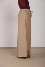 Portofino women's chino jogger pants in lightweight linen and cotton canvas wide leg