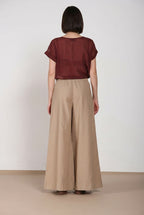 Portofino women's chino jogger pants in lightweight linen and cotton canvas wide leg