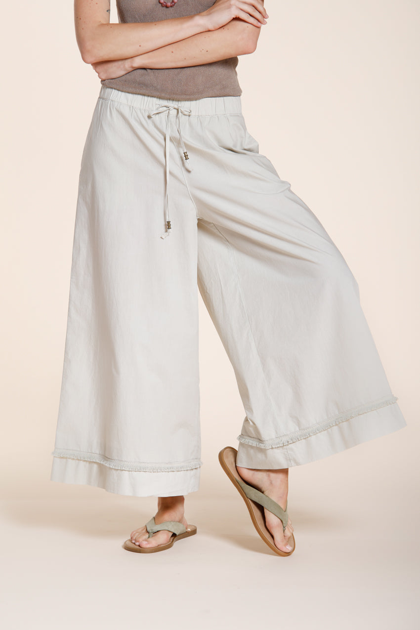 Portofino Cropped pantalón chino jogger mujer en popelín wide leg