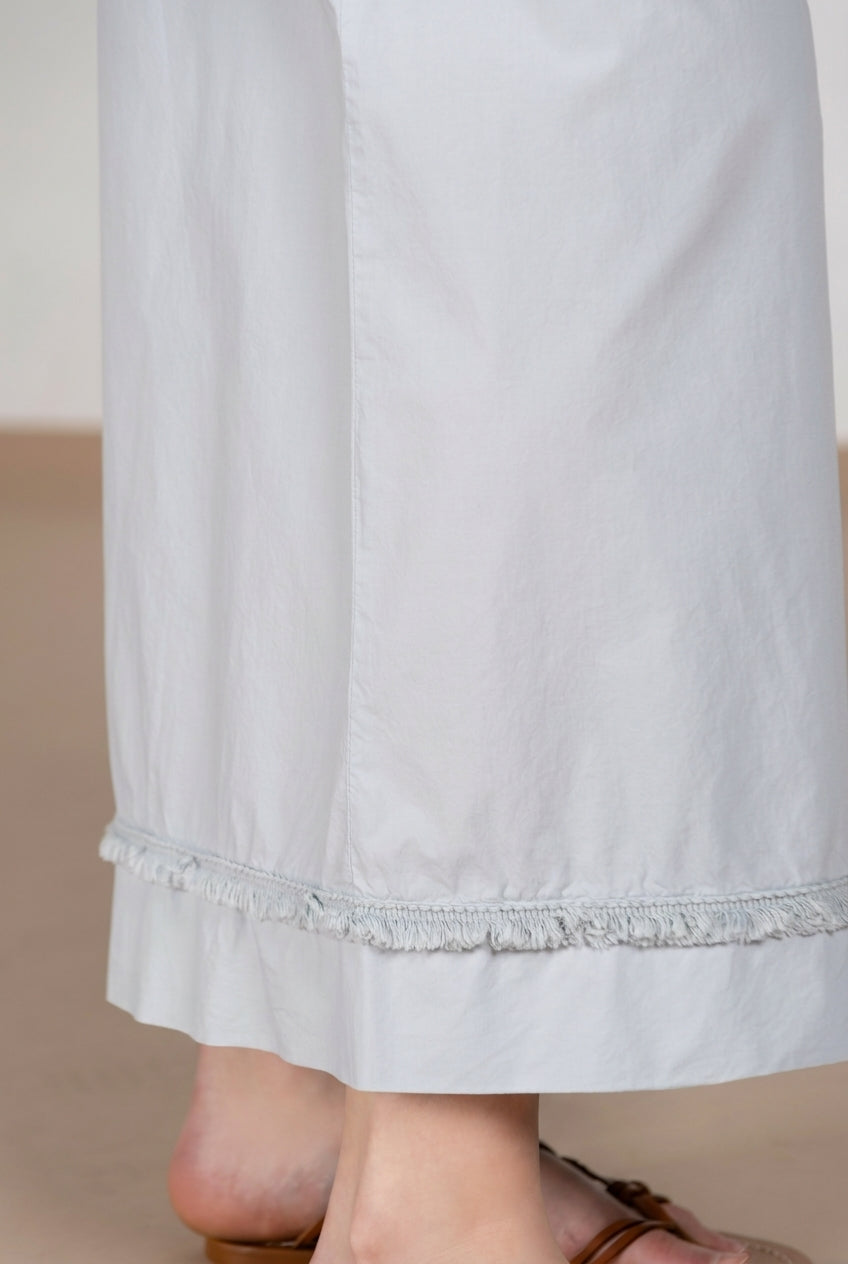 Portofino Cropped pantalon chino jogger femme en popeline wide leg