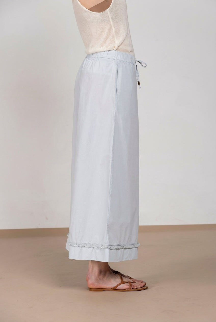 Portofino Cropped pantalon chino jogger femme en popeline wide leg