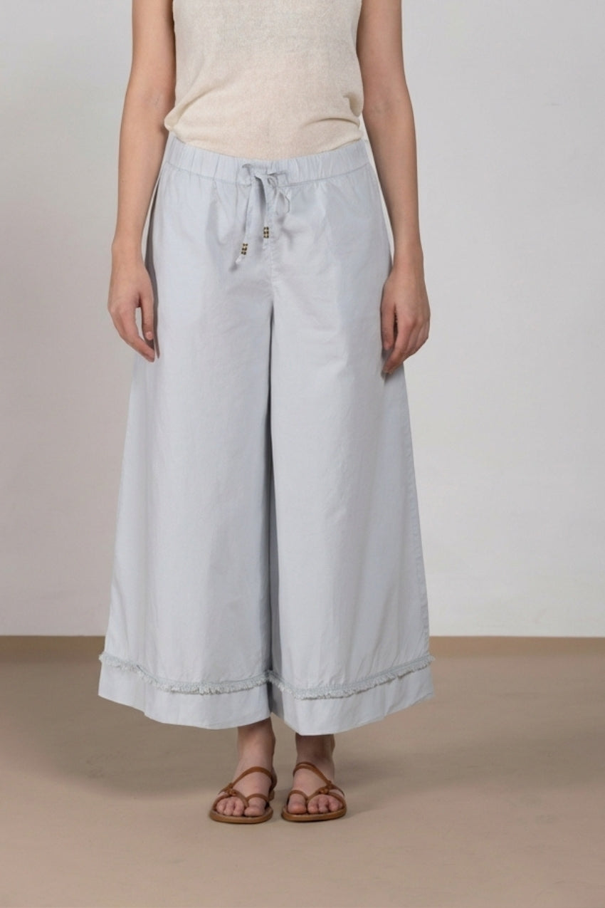 Portofino Cropped pantalon chino jogger femme en popeline wide leg