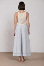 Portofino Cropped pantalon chino jogger femme en popeline wide leg