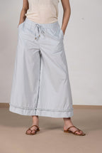 Portofino Cropped pantalon chino jogger femme en popeline wide leg