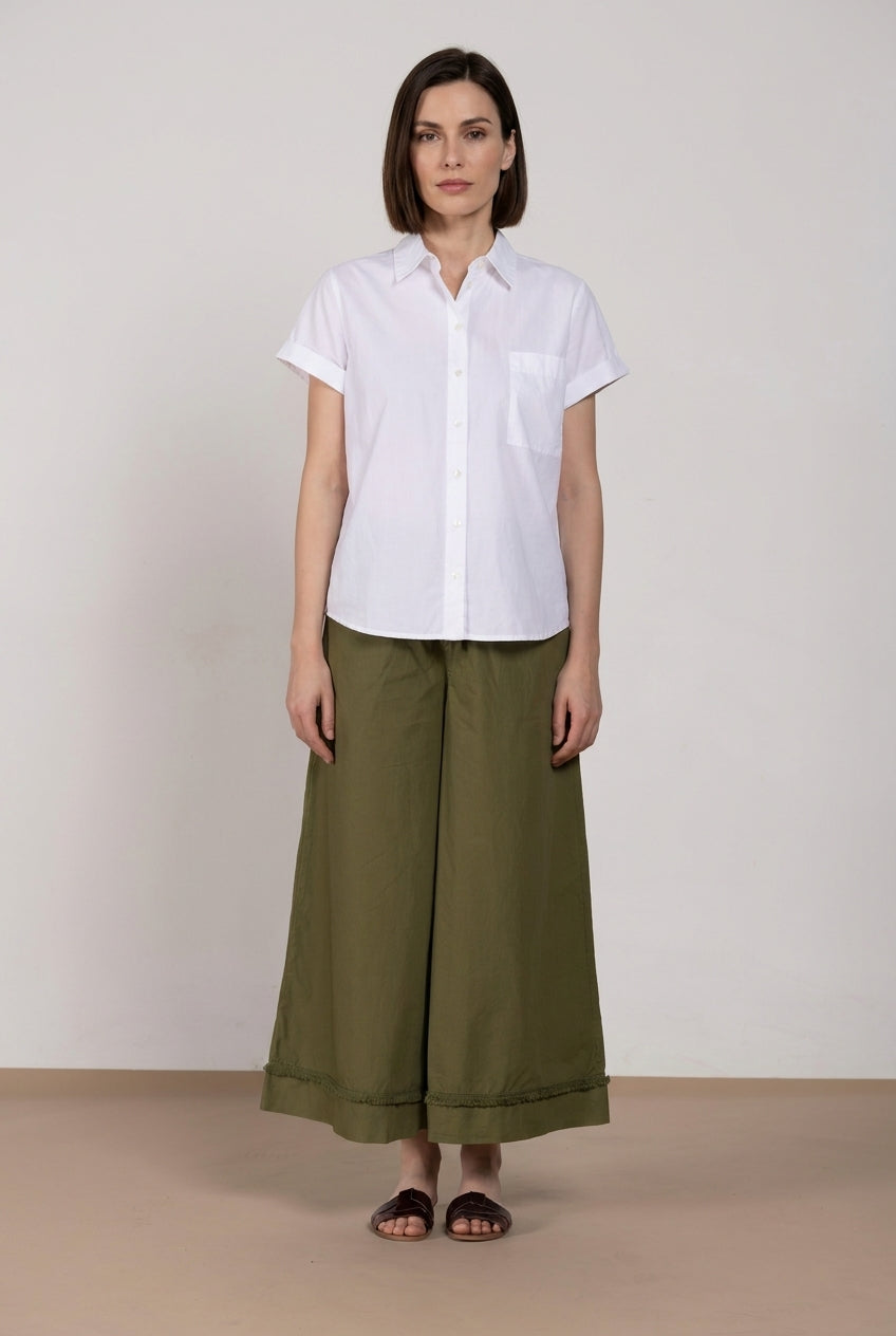 Portofino Cropped pantalone chino jogger donna in popeline wide leg