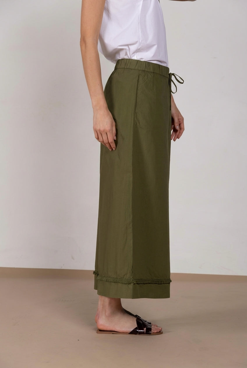 Portofino Cropped pantalón chino jogger mujer en popelín wide leg