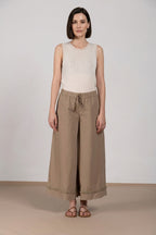 Portofino Cropped pantalón chino jogger mujer en popelín wide leg