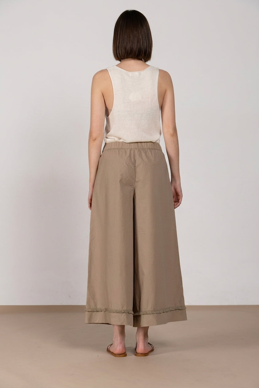 Portofino Cropped pantalón chino jogger mujer en popelín wide leg