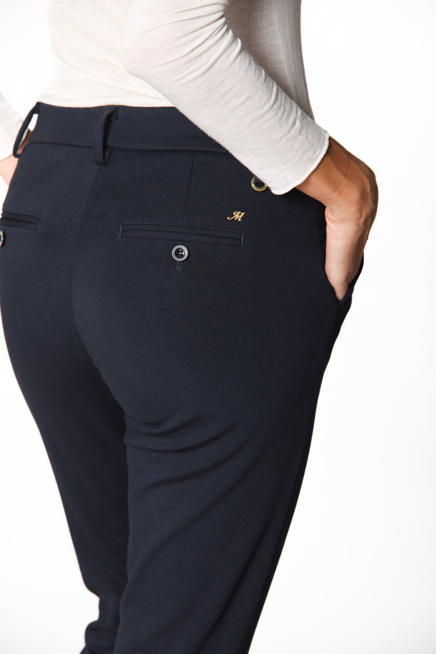 New York Slim pantalón chino mujer en jersey técnico ajuste slim ①