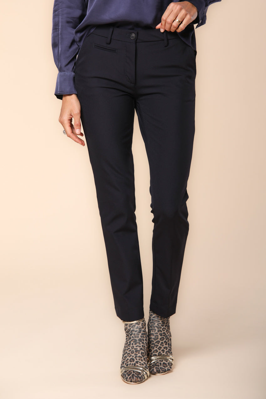 New York Slim pantalón chino mujer en jersey ajuste slim