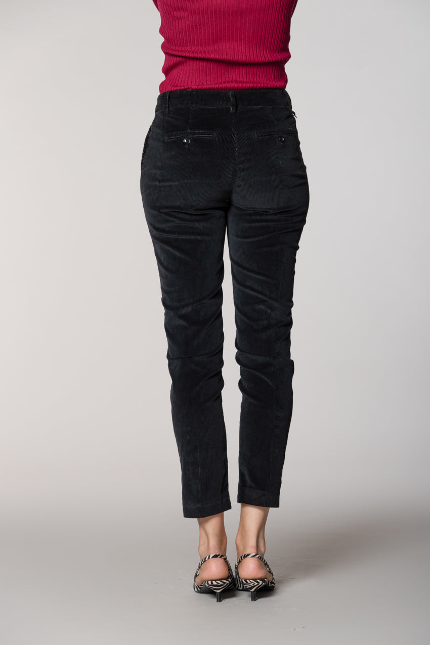 New York Slim pantalón chino mujer en pana slim fit
