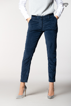 New York Slim pantalone chino donna in velluto a coste slim fit ①