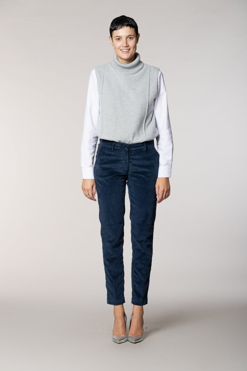 New York Slim pantalón chino mujer en pana slim fit