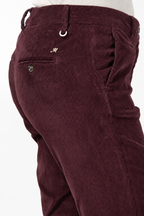 New York Slim pantalone chino donna in velluto a costa grande slim fit ①
