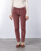 New York Slim pantalón chino de mujer en terciopelo de pana ancha slim fit ①