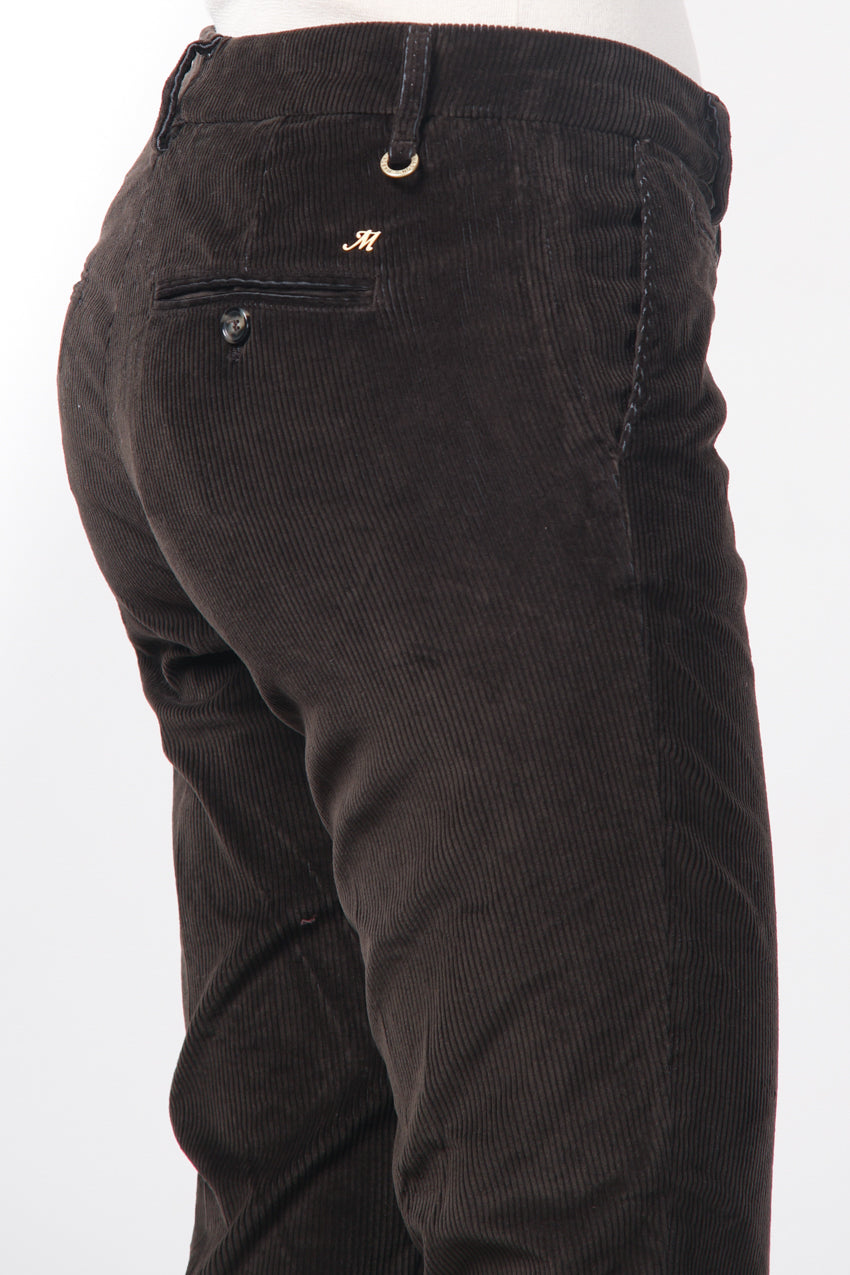 New York Slim pantalone chino donna in velluto a costa grande slim fit ①