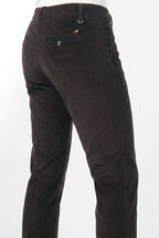 New York Slim pantalone chino donna in velluto a costa grande slim fit ①