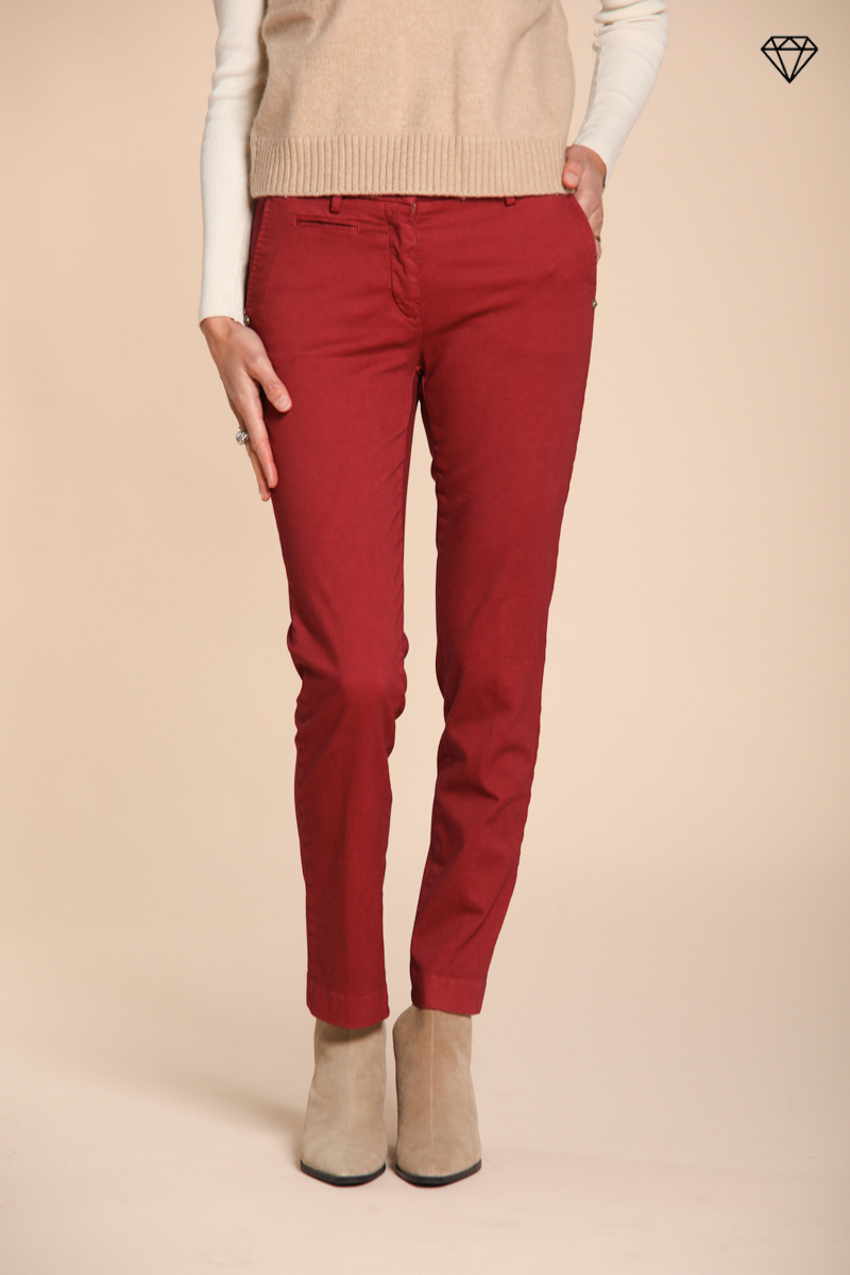 New York Slim women’s chino trousers in satin slim fit ①