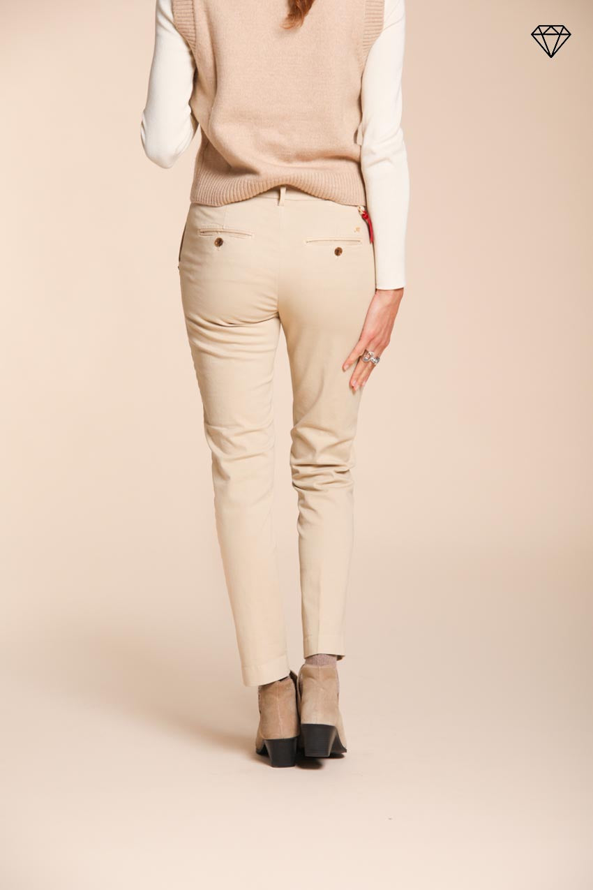 New York Slim women’s chino trousers in satin slim fit ①