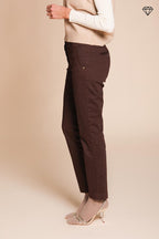 Foto 4 New York Slim pantalone chino donna in raso slim fit ①