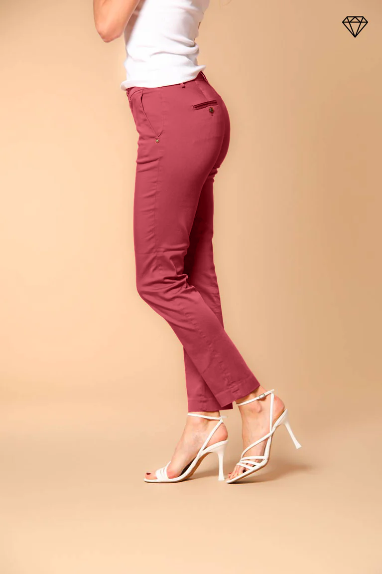 New York Slim pantalon chino femme en satin stretch slim fit ①