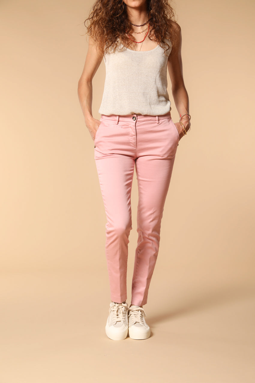 New York Slim Damen Chino Hose in Stretch Satin Slim Fit ①