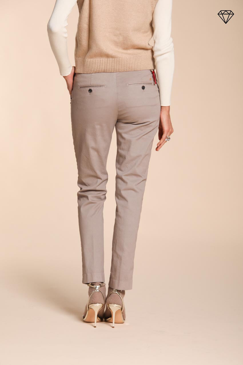 New York Slim pantalón chino mujer en satén slim fit ①