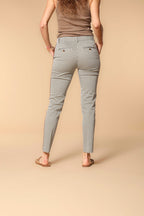 New York Slim women's chino pants in satin with geometric pattern slim fit