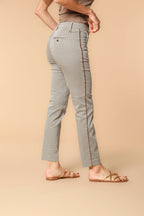 New York Slim women's chino pants in satin with geometric pattern slim fit