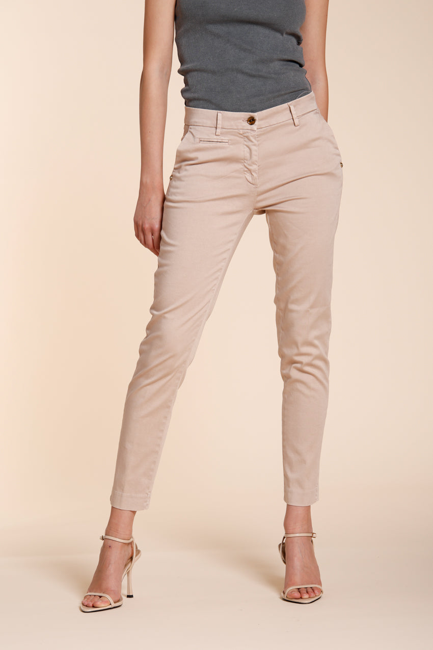 New York Slim women's chino pants in stretch satin slim fit ①