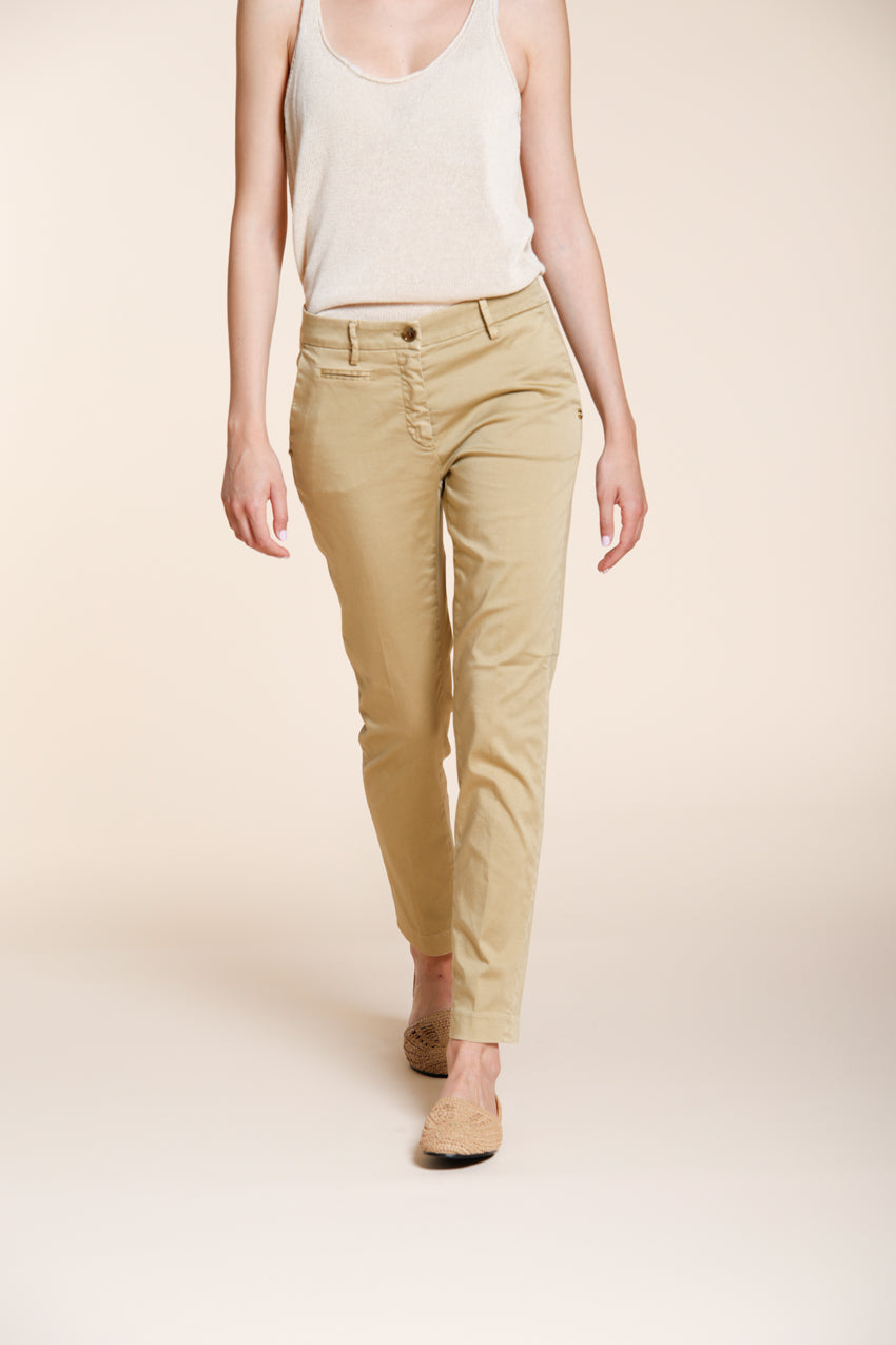 New York Slim women's chino pants stretch satin slim fit ①