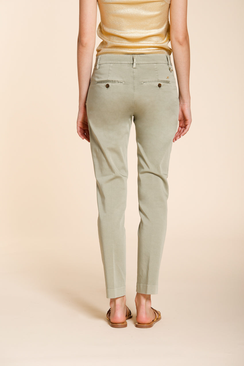 New York Slim women's chino pants in stretch satin slim fit ①