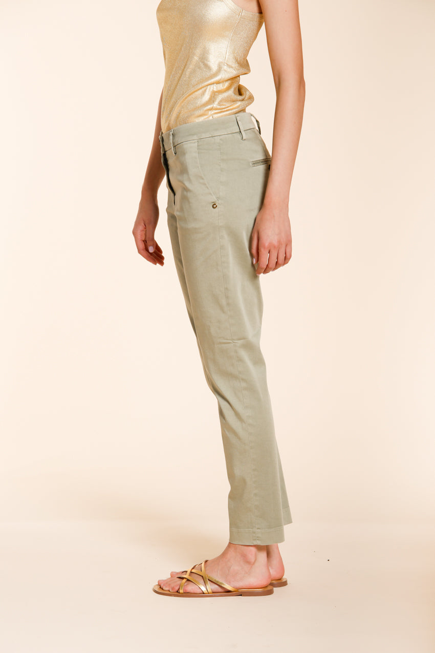 New York Slim women's chino pants in stretch satin slim fit ①