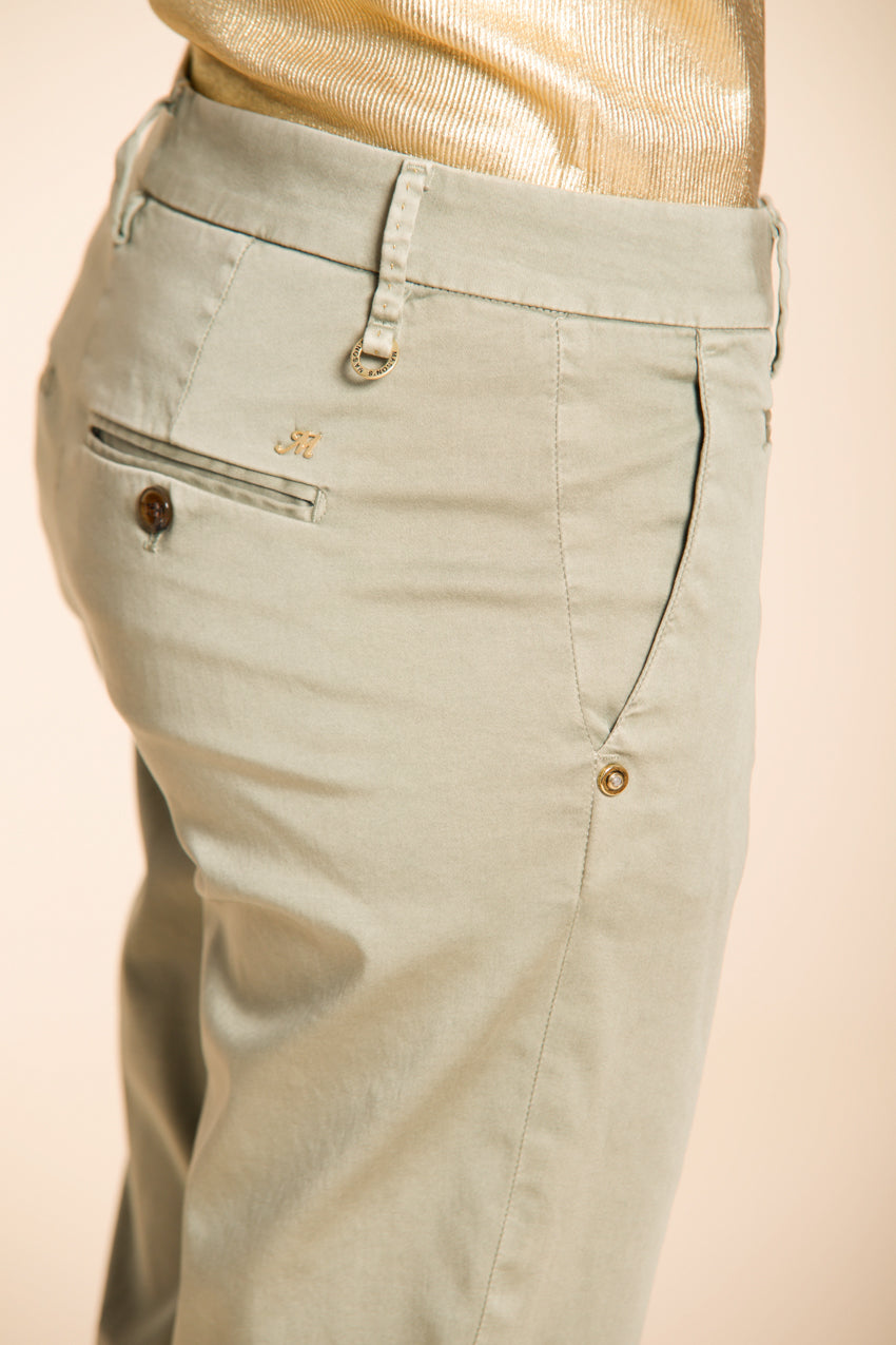New York Slim women's chino pants in stretch satin slim fit ①