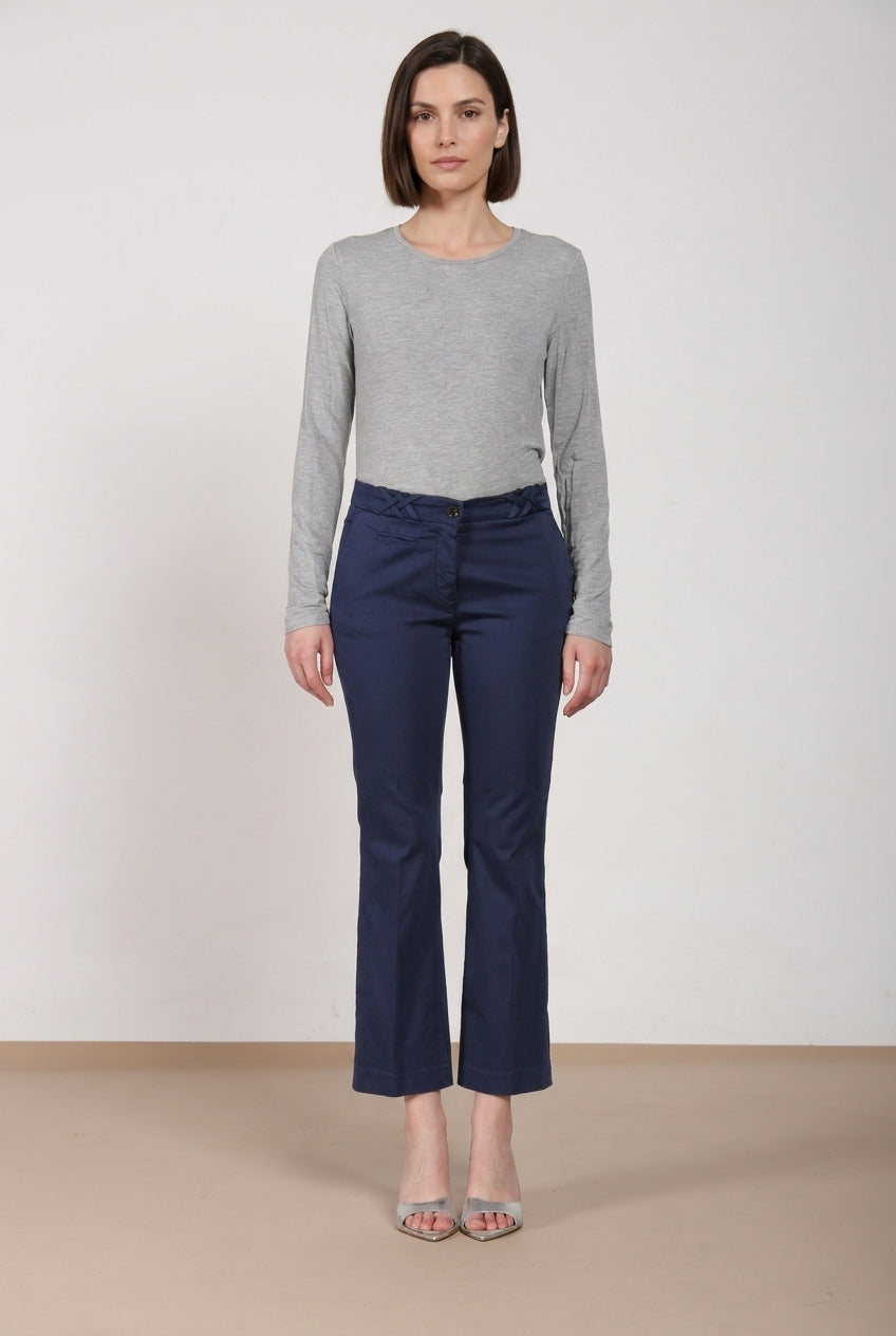 New York Trumpet pantalone chino donna in raso stretch slim fit